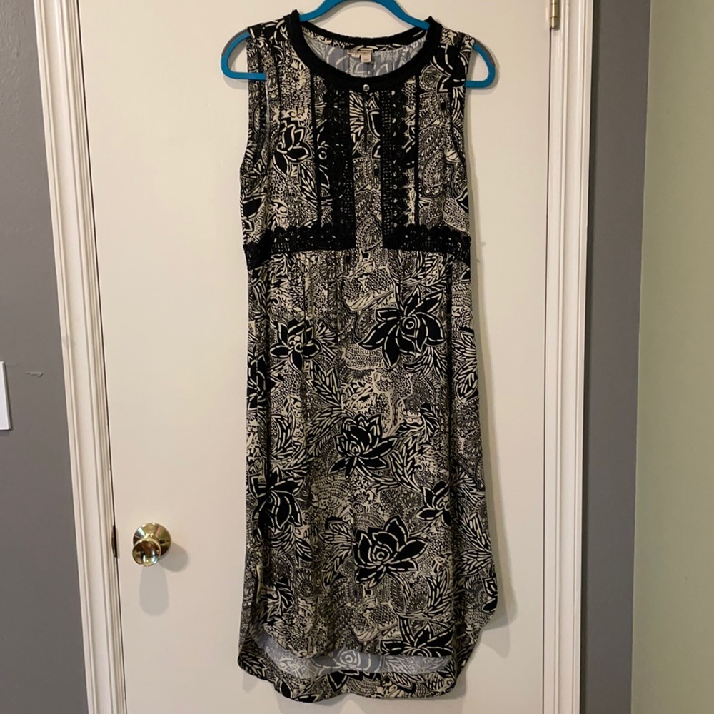 Anthropologie Holding Horses Black Floral Dress